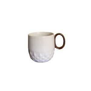 Starbucks White Geometric 12 Oz. Ceramic Mug with Gold Tone Handle